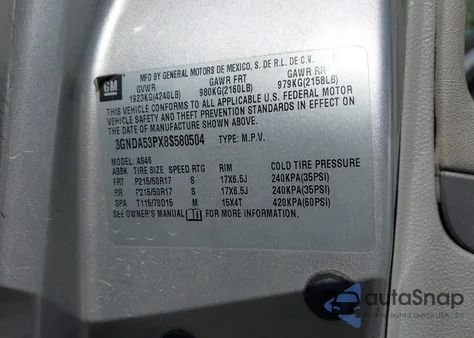 2008 Chevrolet Hhr Lt from USA, damaged, VIN 3GNDA53PX8S580504